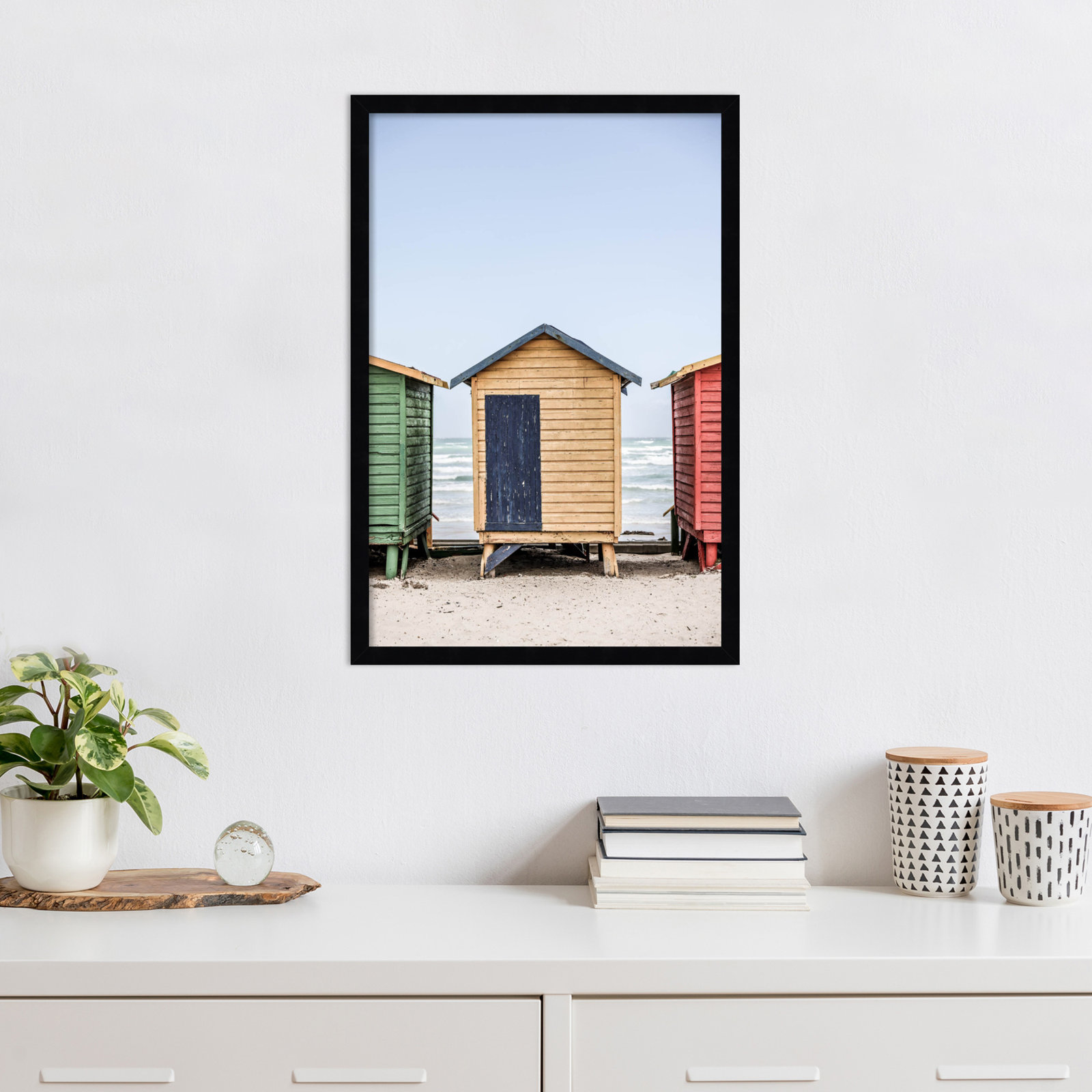 Yellow Hut by Shot by Clint Wood Framed Wall Art Print, Black, 25" H x 17" W
