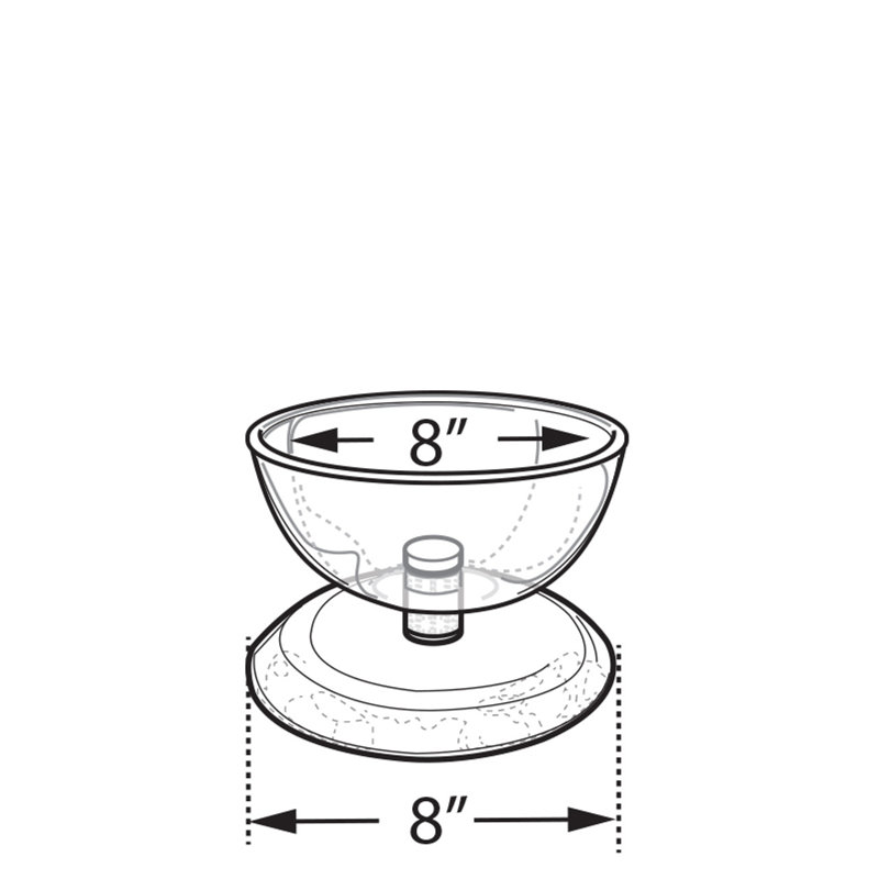 Clear Acrylic Round Counter Display Bowl with Chrome Base