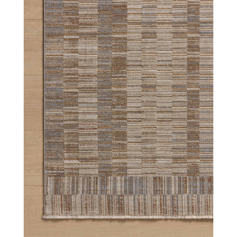 Cali Natural Geometric Wool Blend Area Rug 7'10" x 10'