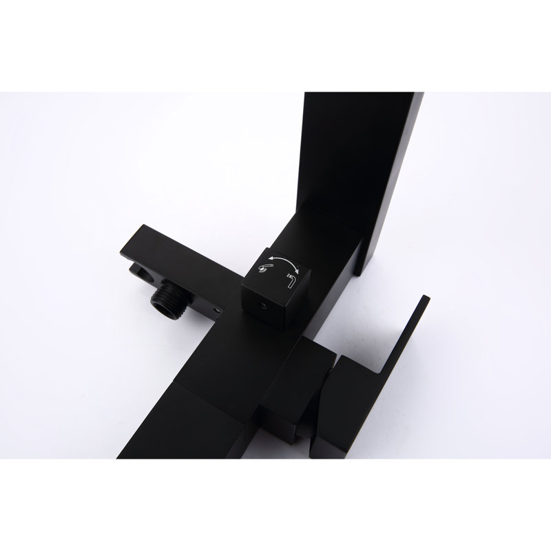 Matte Black Bathroom Faucet With Hand Shower - Freestanding Tub Filler, Floor Mounted, Single Handle, And Corrosion Resistance For Style Bathtub Mounted Long-Lasting