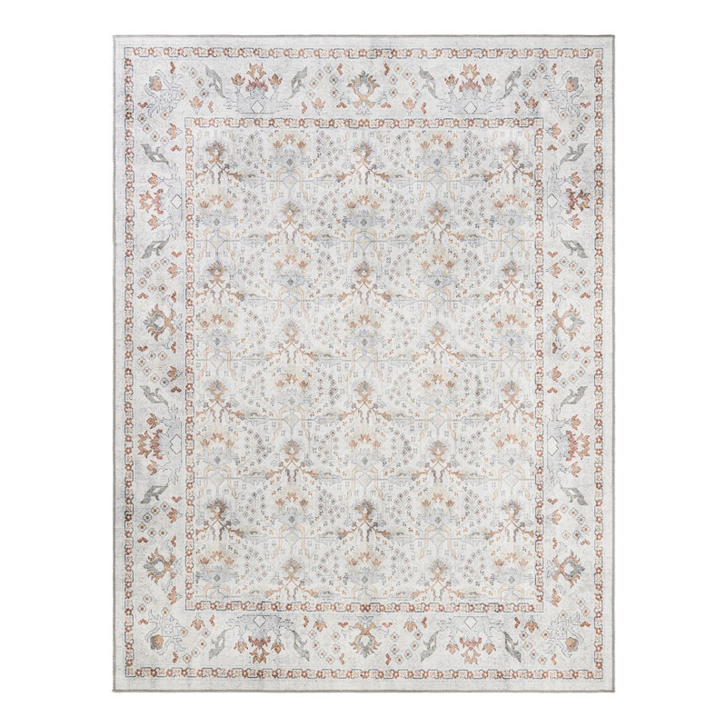 Lurene Performance Chenille Floral Indoor Rug, Rectangle 7'10" x 10'