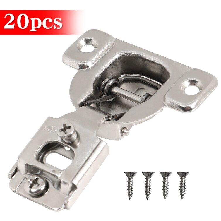 elysian 2 Piece Soft Close 1-1/4 Overlay Cabinet Hinge 105 Degree 6 Ways 3  Cam Adjustment