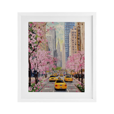 New York au printemps, reproduction encadrée sous verre, design par LSR Design Studio