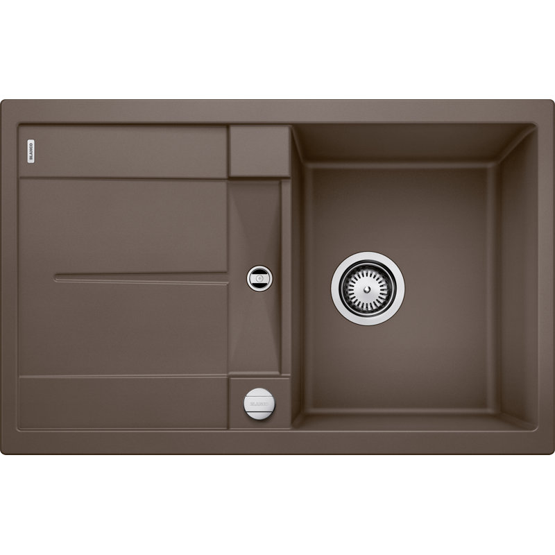 Metra Single Bowl Inset Kitchen Sink, Coffee