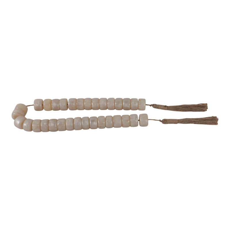Resin Polyresin Jute Decorative Beads With Tassel Accents Featuring Woven Detailing And Modern Glam Silhouette For Contemporary Display Or Layered Textural Styling In Versatile Arrangements