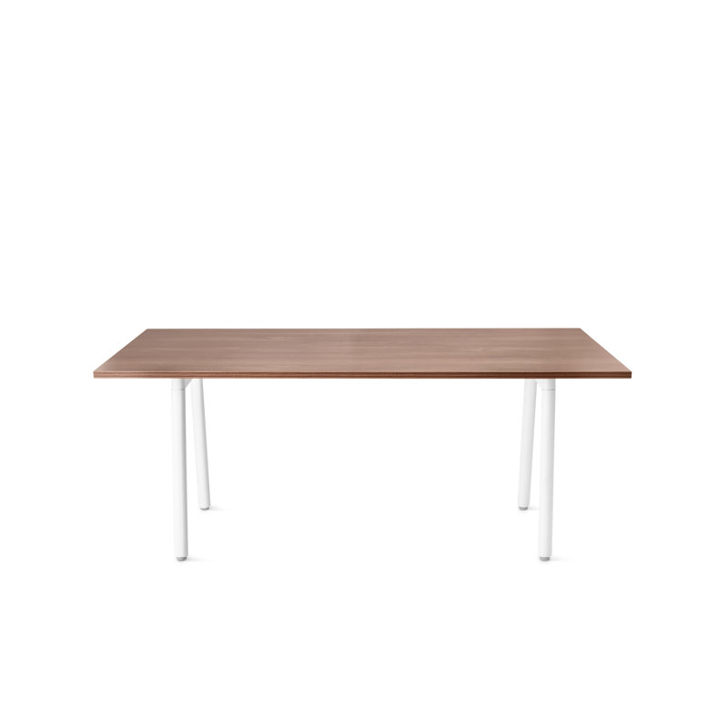 Bureau de direction simple Series A, H 29 po x l 42 po x P 96 po, Blanc/noyer