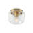 1-Light 6.3" Modern Round Flush Mount with Ribbed Clear Glass