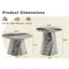 Table basse emboîtable, table basse de style médiéval-moderne, avec placage gris, ensemble de tables basses rondes classiques et de tables d'appoint, salon simple, table de centre de bureau