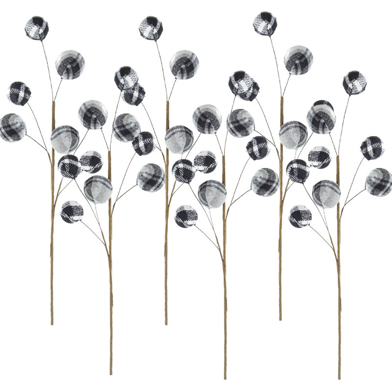 Ensemble de 6 douchettes sphériques S / 6 H 26 po noir / blanc