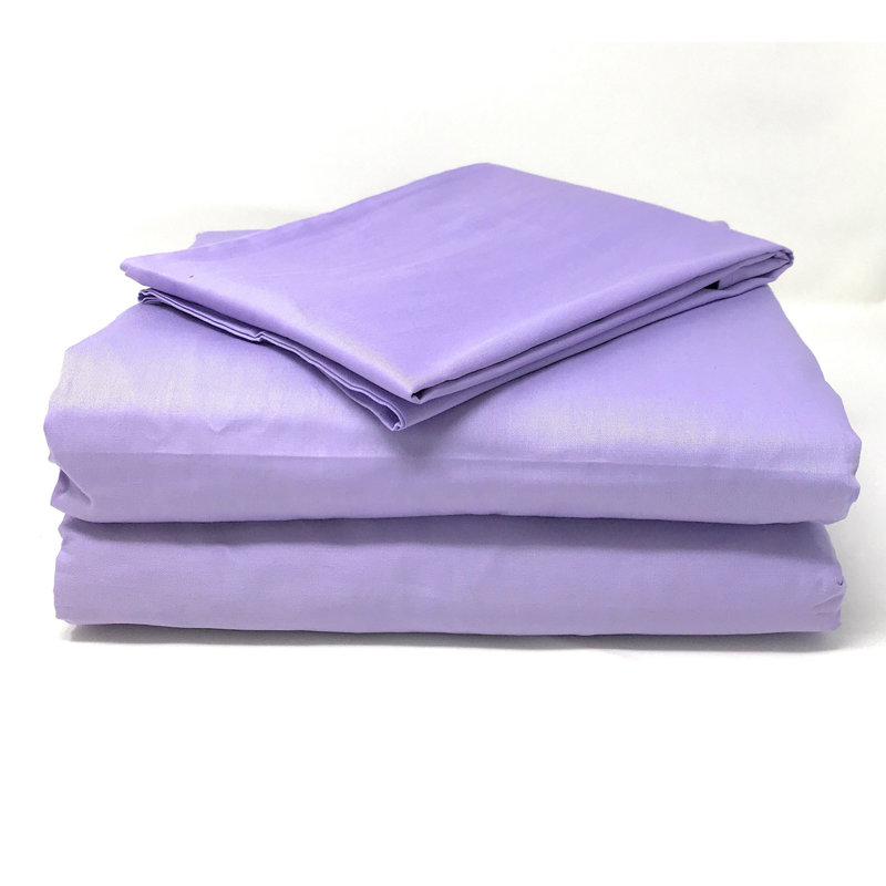 Tache 100% Cotton Jersey Knit Flat Sheet, Full, Light Purple