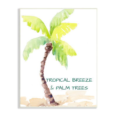 «Tropical Breeze & Palm Trees», art texturé à la giclée noire encadrée par Lanie Loreth