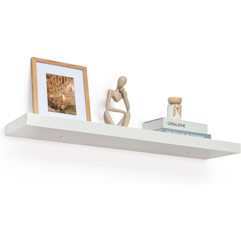 Tablettes murales flottantes rustiques - Tablette murale profonde en bois avec supports invisibles