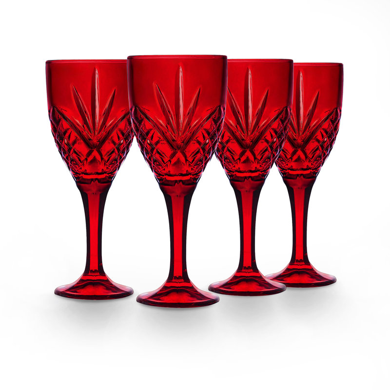 Dublin Crystal Red Goblet Glass 10oz