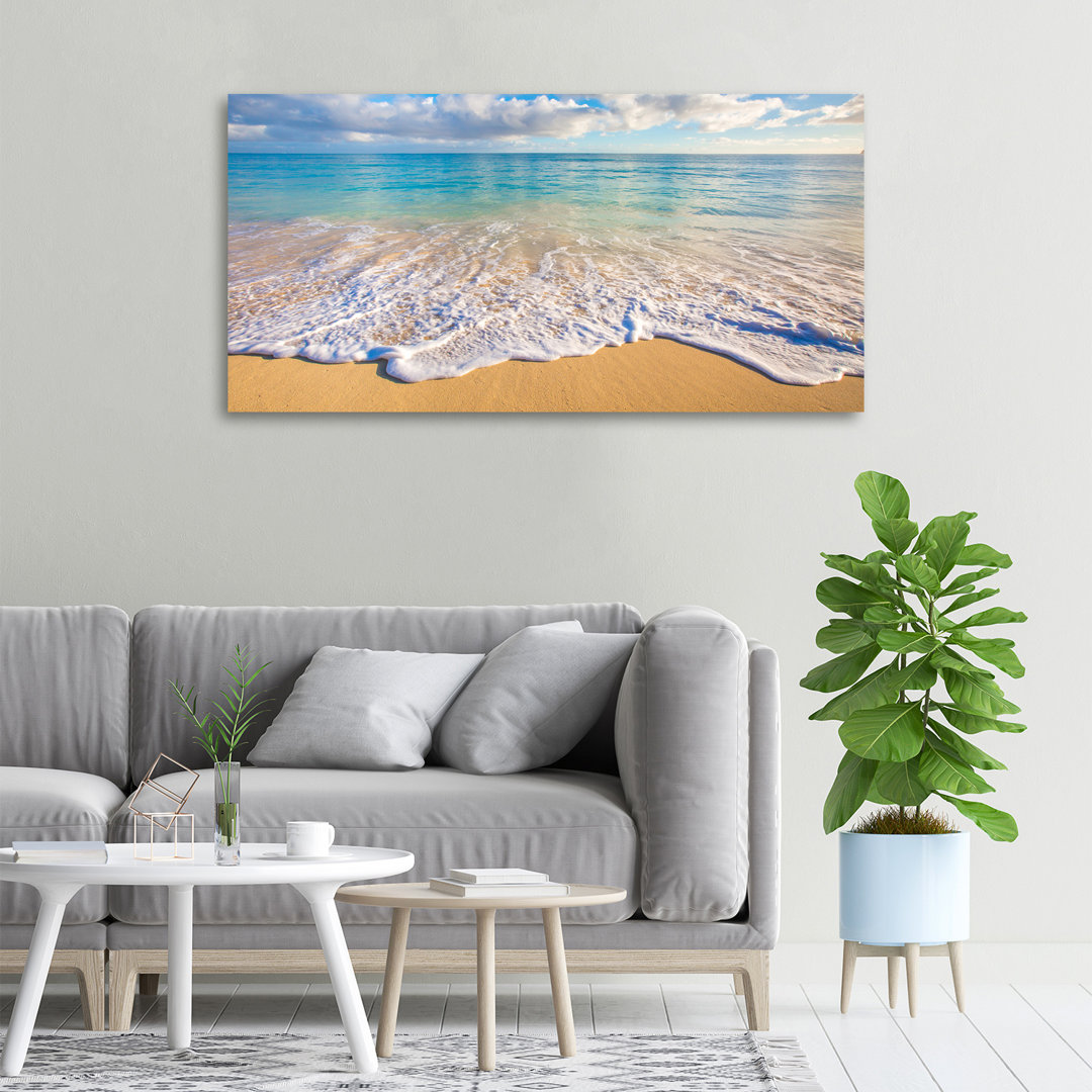 Leinwanddruck - Wandkunst - Drucke auf Leinwand - 100X50 Bildmotiv Thema: Hawaiianischer Strand