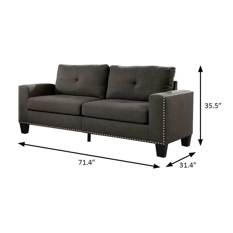 Canapé transitionnel l 71,4 po, gris