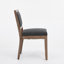 Ensemble de 2 chaises de salle à manger rembourrées en tissu de style campagnard, chaises d'appoint en bois de style Mid-Century moderne, siège rembourré en tissu et chaises en bois massif pour cuisine, salle à manger et coin-repas, gris