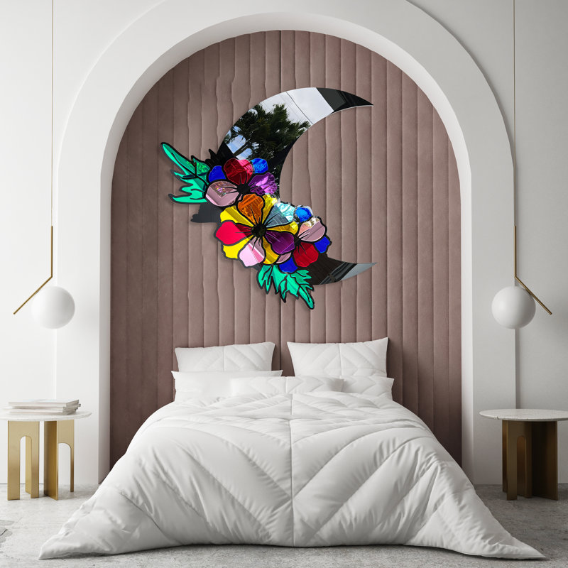 Très grand art / miroir en acrylique lune / grand art mural / fabriqué aux États-Unis / cadeau de luxe / décoration murale / art moderne / abstrait mural / lune