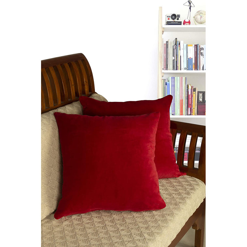Cotton Pillow Cover, Red, 18" x 18"