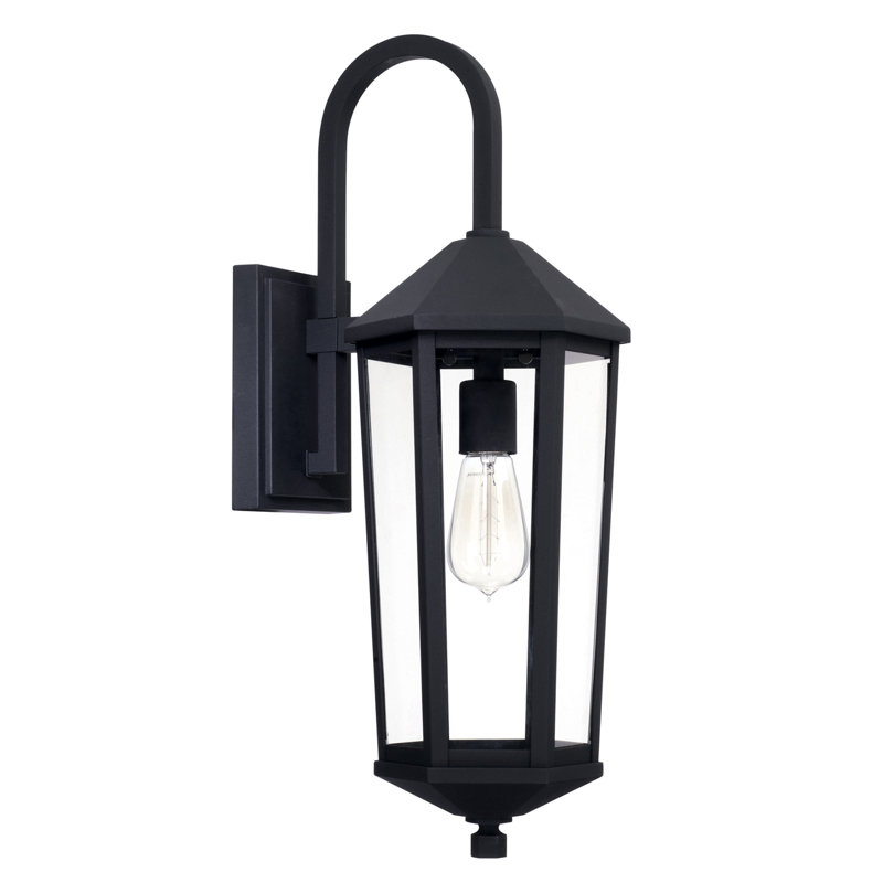 Marek 23" H Outdoor Wall Lantern, Black