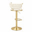 Swivel Upholstered Counter Stool with Metal Frame-955623302