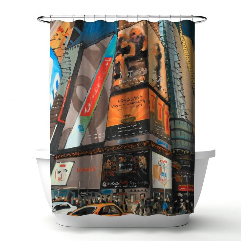 Shower Curtain CI344 – Polyester Shower Curtain, Dye Sublimation Print, 71" W × 74" L