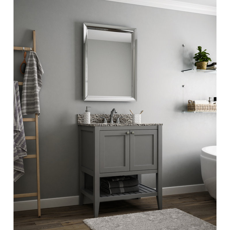 Base de meuble-lavabo simple 24 po Galveston, Gris tourterelle
