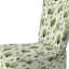 Chaise rembourrée en velours à motif floral - Chaise d'appoint vert mousse et pétales-1392297800