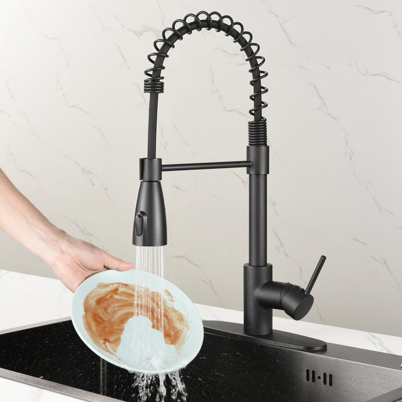 Uptap Pull Down Touchless Kitchen Faucet, Matte Black