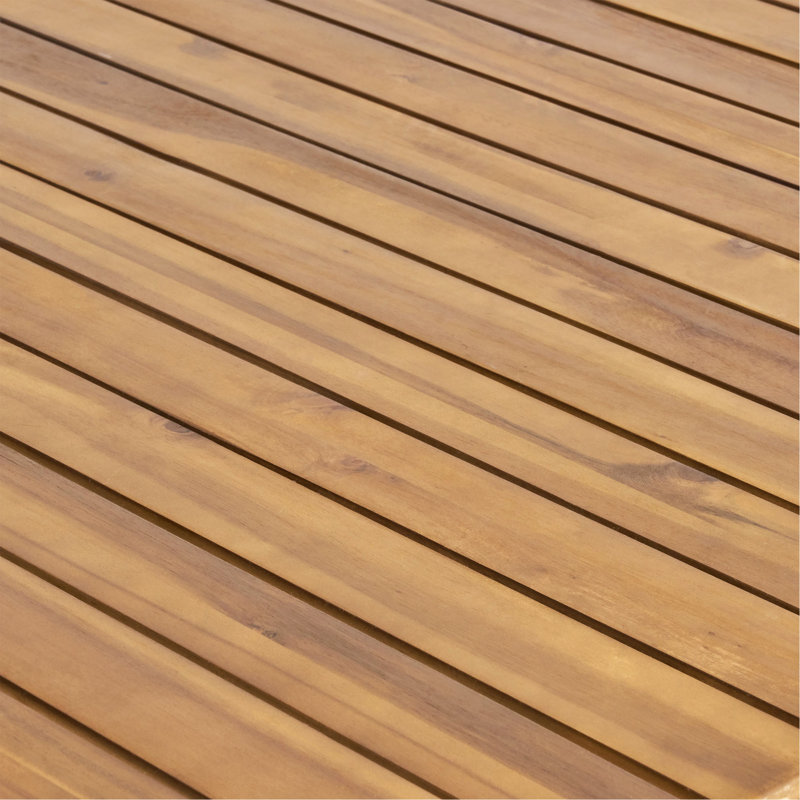 Table de salle à manger d'extérieur en bois massif de 69 po