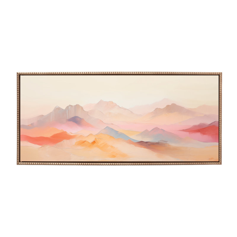 «Soft Pastel Mountain Abstract» par The Creative Bunch Studio, reproduction d'art sur toile encadrée