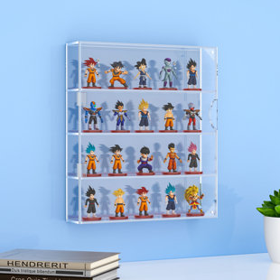 Vitrine en acrylique pour mini figurines Funko Pop, organisateur de boîte de rangement mural ou de bureau transparent 4 couches pour mini jouets, collections ou pierre