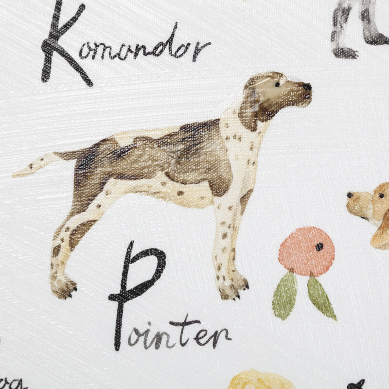 Toile texturée «Dog Alphabet» par Melissa Wang, H 54 po x l 36 po x P 1,5 po