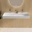 47'' Wall Mounted Bathroom Sink Solid Surface Sink with Double Faucet Holes