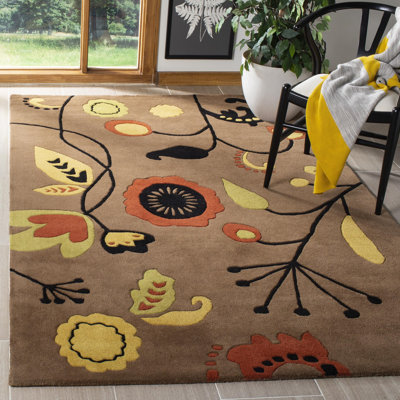 Tapis brun touffeté à la main Chanler