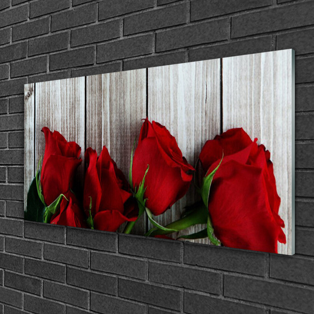 Glasbild Roses Floral