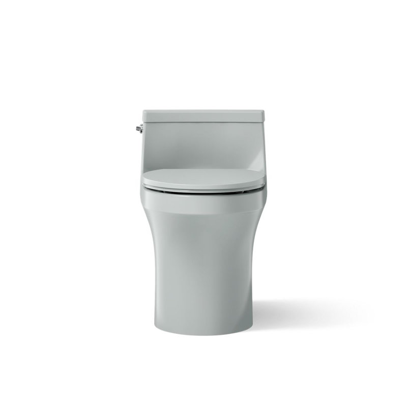 San Souci™ 1.28 GPF Elongated One-Piece toilet (Seat Included), Left-Hand, Ice Grey