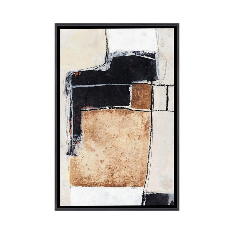Shapes - Wall Art Print, Distressed Black, Framed Print without Mat, 26" H x 18" W
