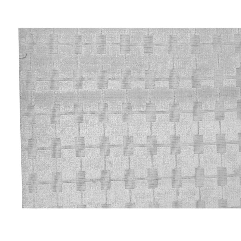 Tapis géométrique noué à la main gris clair