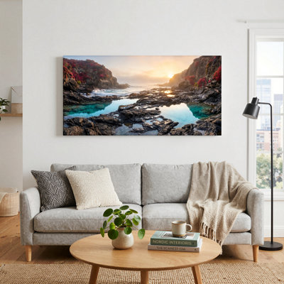 Coucher de soleil coucher de soleil sur toile, ensemble de 1 reproduction d'art sur toile