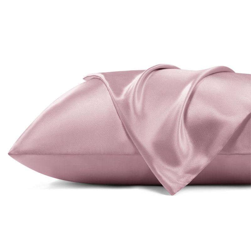 Bedsure Satin Pillow Case 2 Pack, Pink, Standard Pillow Case