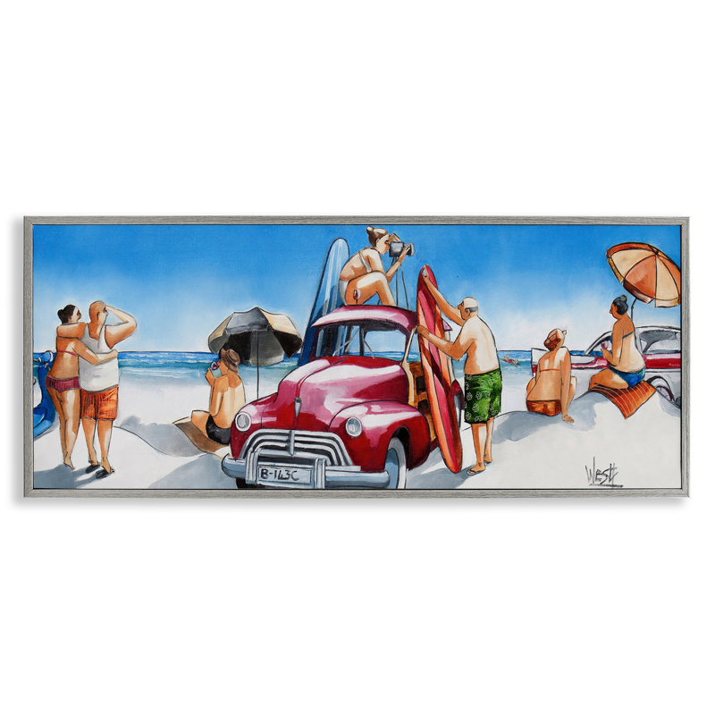 «Stupell Industries Group of Beachgoers», estampe numérique par Ronald West, Estampe numérique Farmhouse, H 10 po x l 24 po