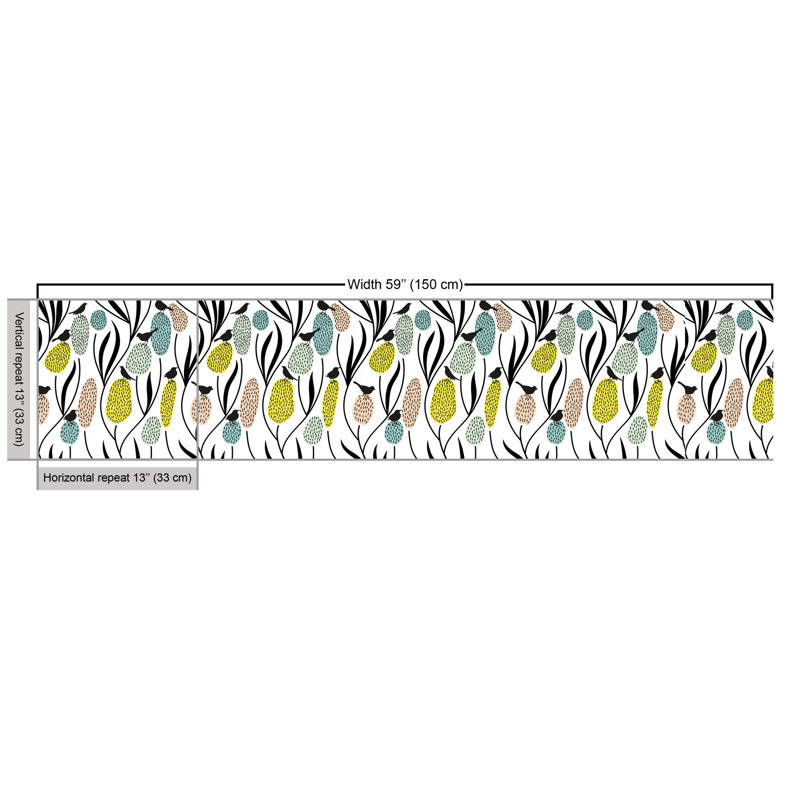 Chevere Abstract Botanical with Bird and Plants Multi-Purpose Fabric