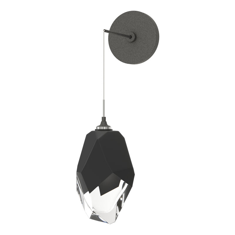 Applique murale en acier Chrysalis, Noir, Fer naturel, Grand