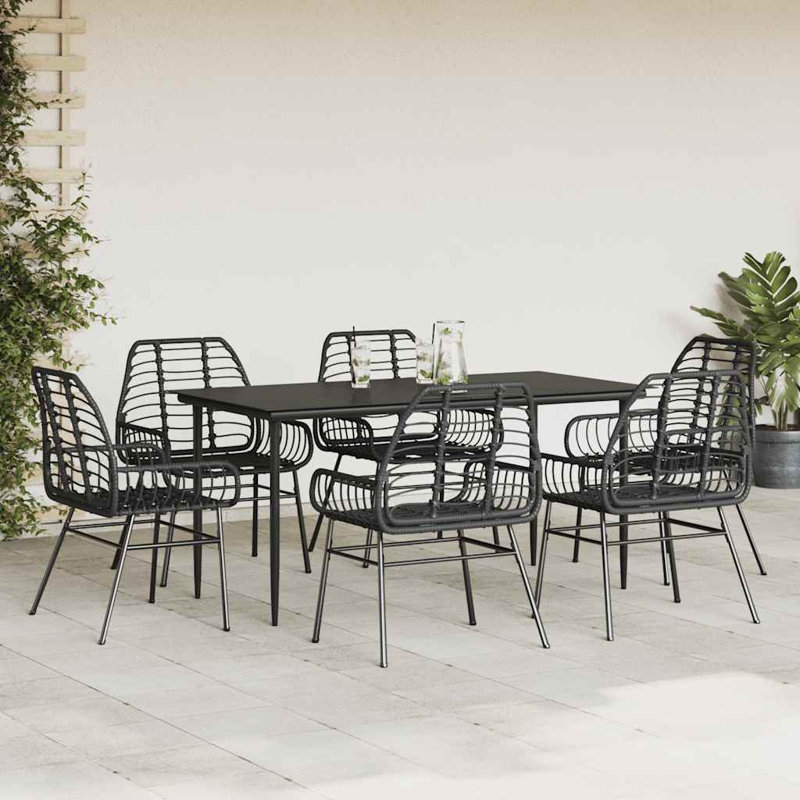 Rectangular 7 - Piece 6 - Person 200Cm L Outdoor Table Set, 74cm H x 160cm W x 80cm D