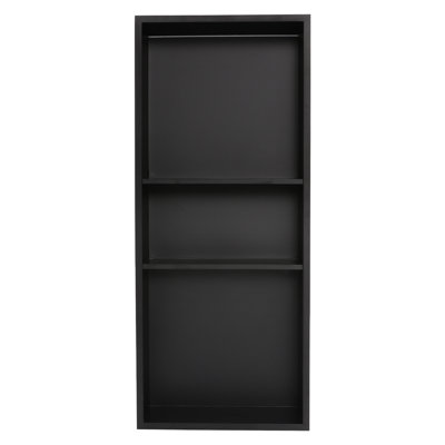 3-Tier Rectangular Embedded Stainless Steel Bathroom Shower Home Wall Niche With LED RGB Light