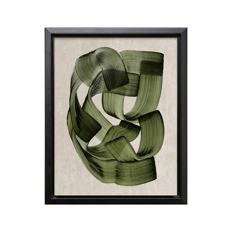 Vert abstrait, Black Framed, Canvas, 18"H x 24"W