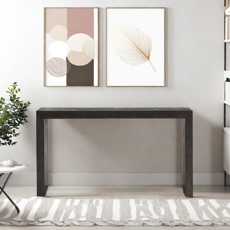 Console Modern Minimalist, H 32,28 po x l 55,12 po x P 11,81 po, Noir, noir, noir, noir
