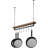 30 Inch Ceiling or Wall Mounted Pot Rack with Rustic Brown Solid Wood