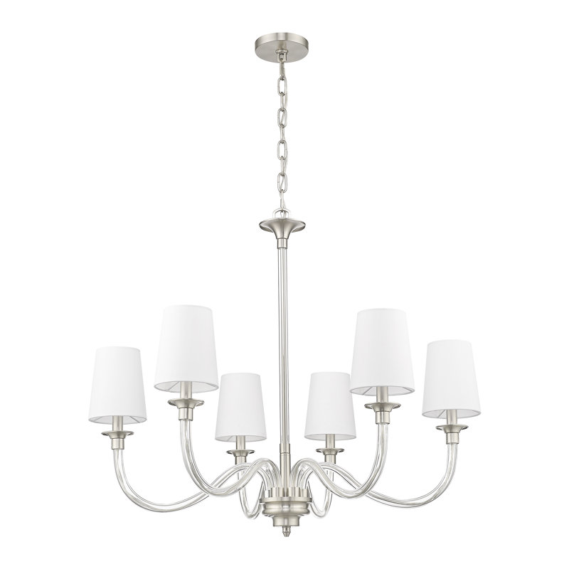 Lustre 6 lumières Adiyah en nickel brossé, Nickel brossé