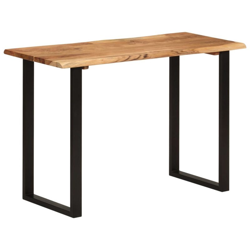 Sheatown Acacia Rectangular Wood Top Dining Table with Steel Base, 76cm H x 110cm L x 50cm W